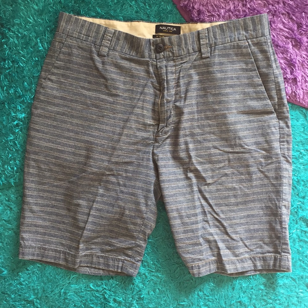 Nautica blue striped trimmer shorts